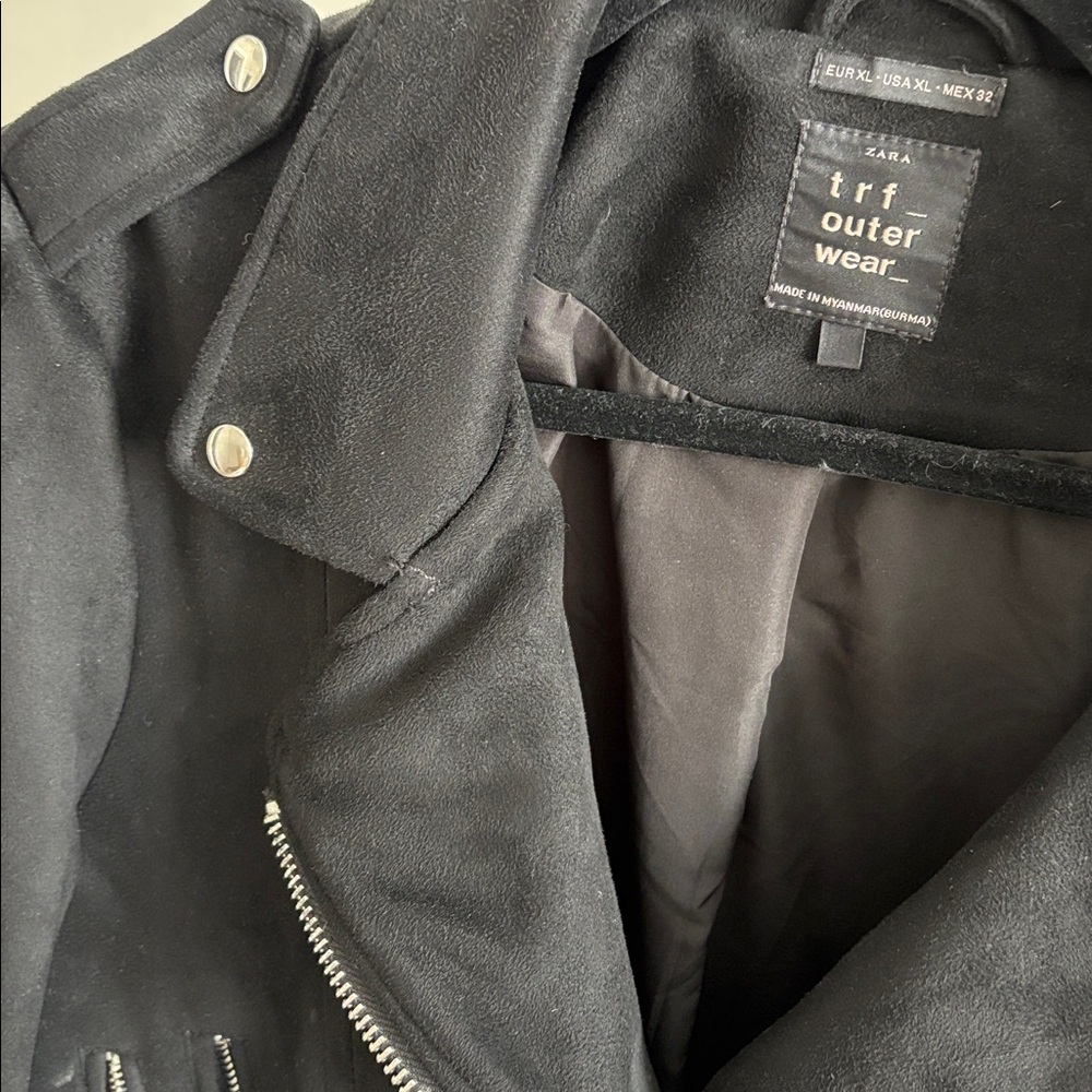 Zara TRF Suede Biker Jacket - Picture 6 of 10